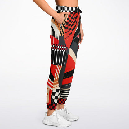 Switch Me Black in Abstract Zebra Eco-Poly Unisex Cargo Joggers
