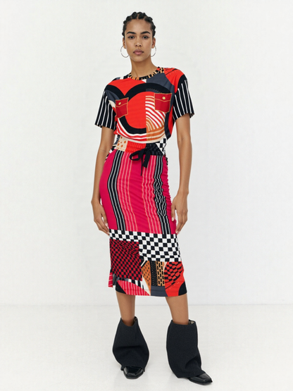 Switch Me Black in Abstract Zebra Eco-Poly Short Sleeve Cropped Pullover