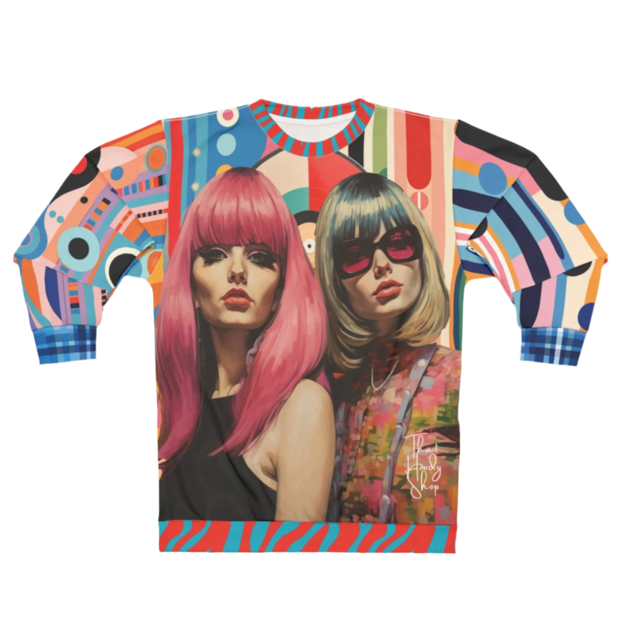 The Pfeiffers-Beatnik Girls Abstract Geo Unisex Sweatshirt (Gold Label)