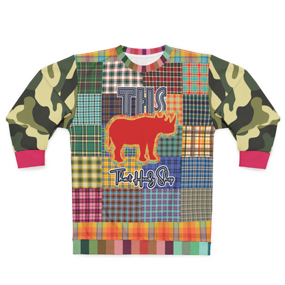 The Preppy Woodsman Plaid Patchwork Rhino Unisex Sweatshirt (Gold Label)