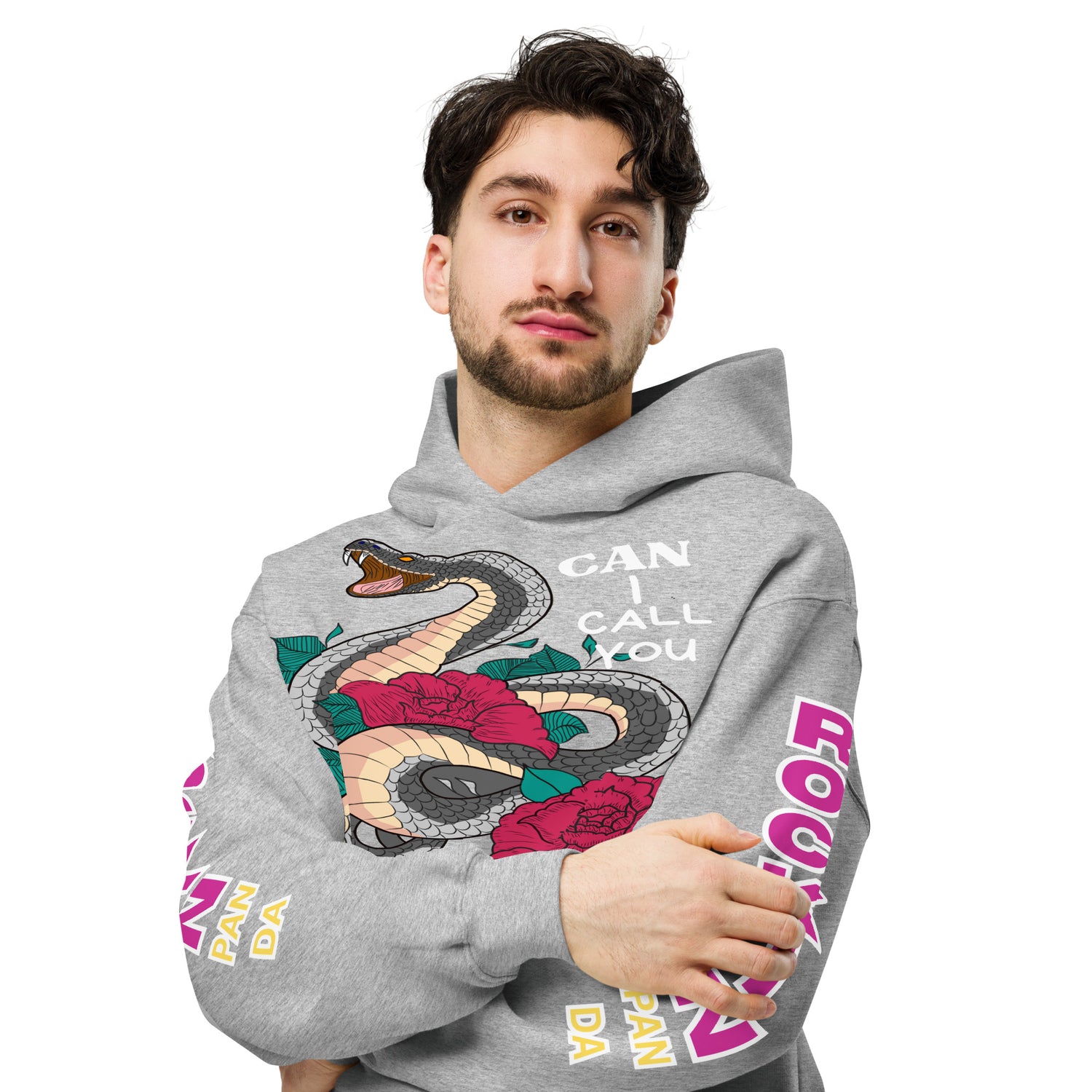 Deadly Sweet Snake Bite Floral Heavyweight Unisex Oversized Hoodie