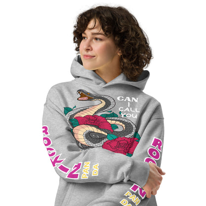 Deadly Sweet Snake Bite Floral Heavyweight Unisex Oversized Hoodie