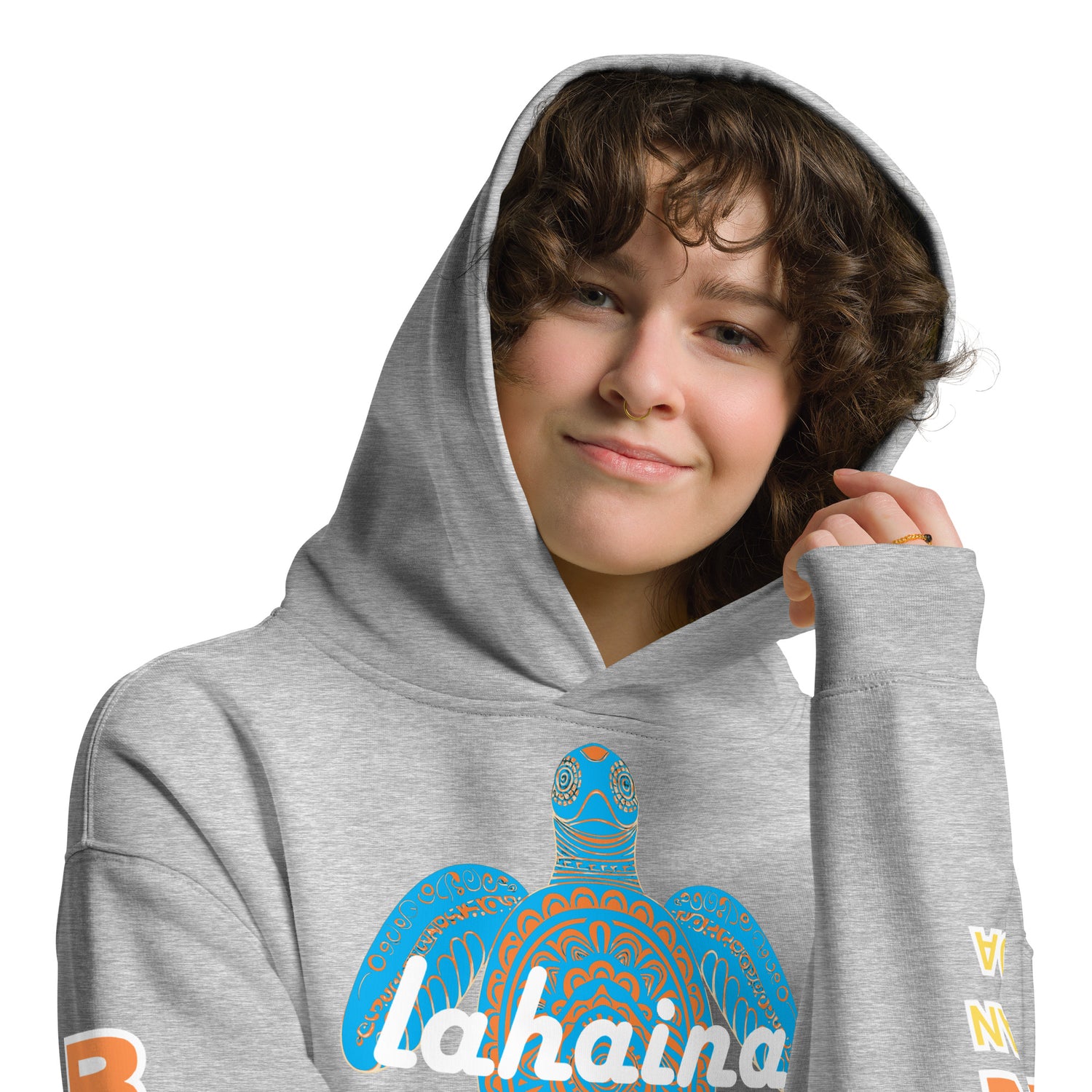 Free Lahaina Tribal Art Oversized Unisex Hoodie