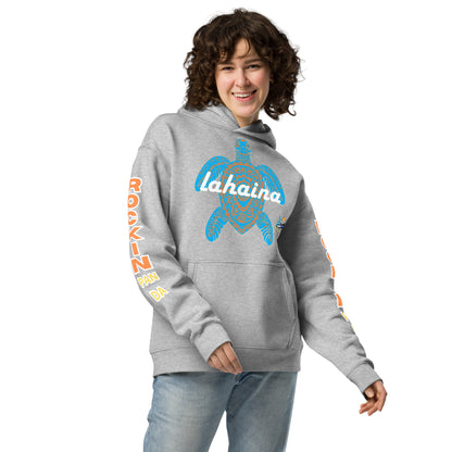 Free Lahaina Tribal Art Oversized Unisex Hoodie