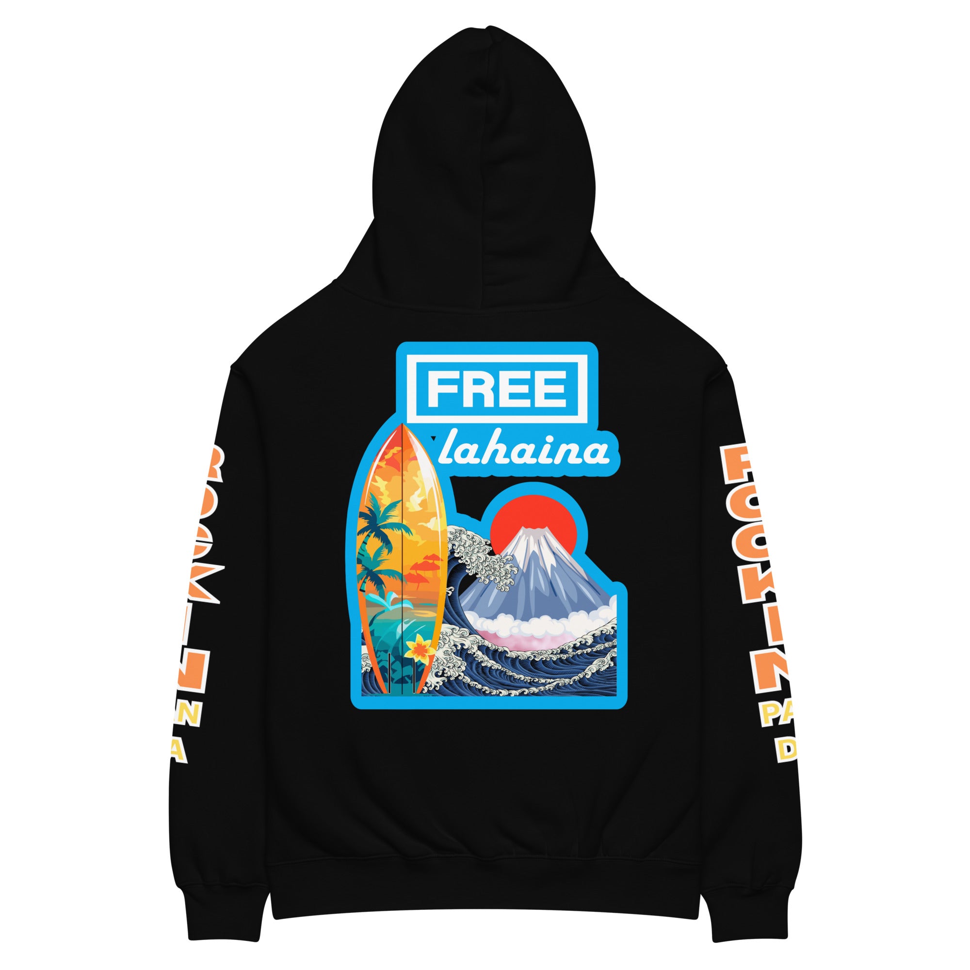 Free Lahaina Tribal Art Oversized Unisex Hoodie