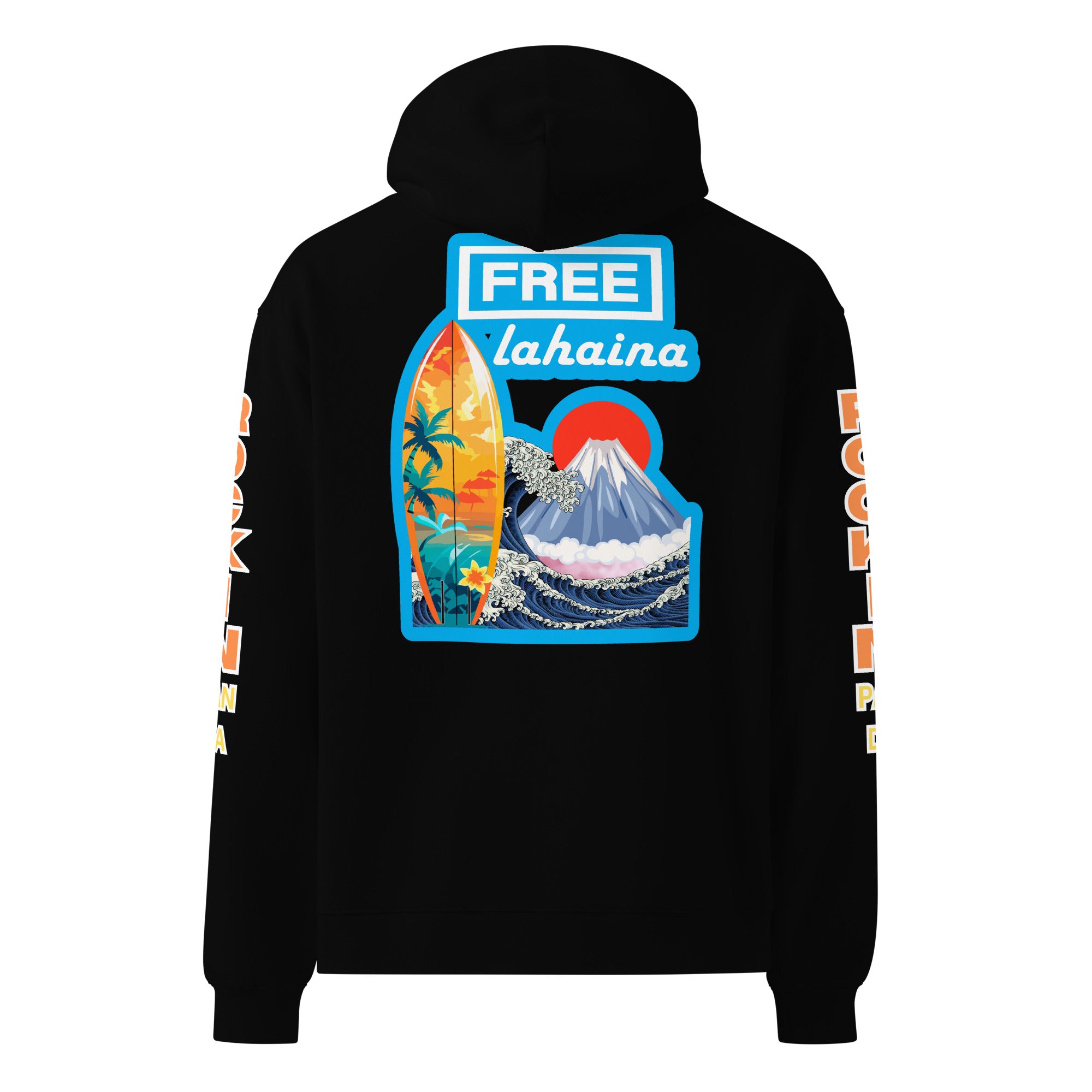 Free Lahaina Tribal Art Oversized Unisex Hoodie