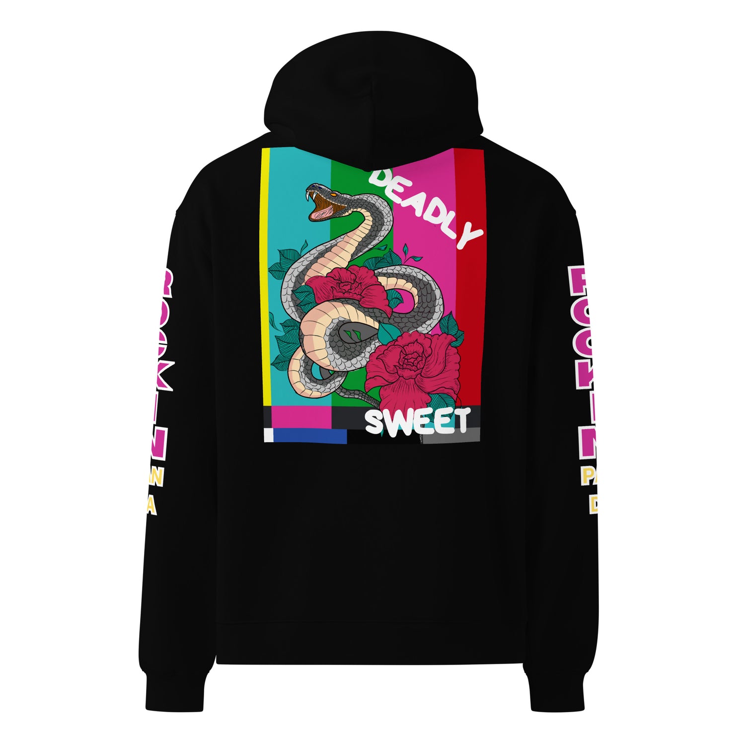 Deadly Sweet Snake Bite Floral Heavyweight Unisex Oversized Hoodie