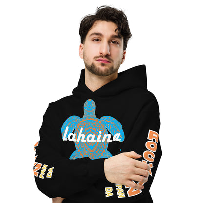 Free Lahaina Tribal Art Oversized Unisex Hoodie