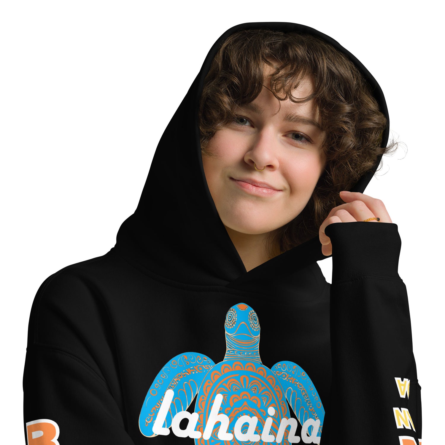 Free Lahaina Tribal Art Oversized Unisex Hoodie