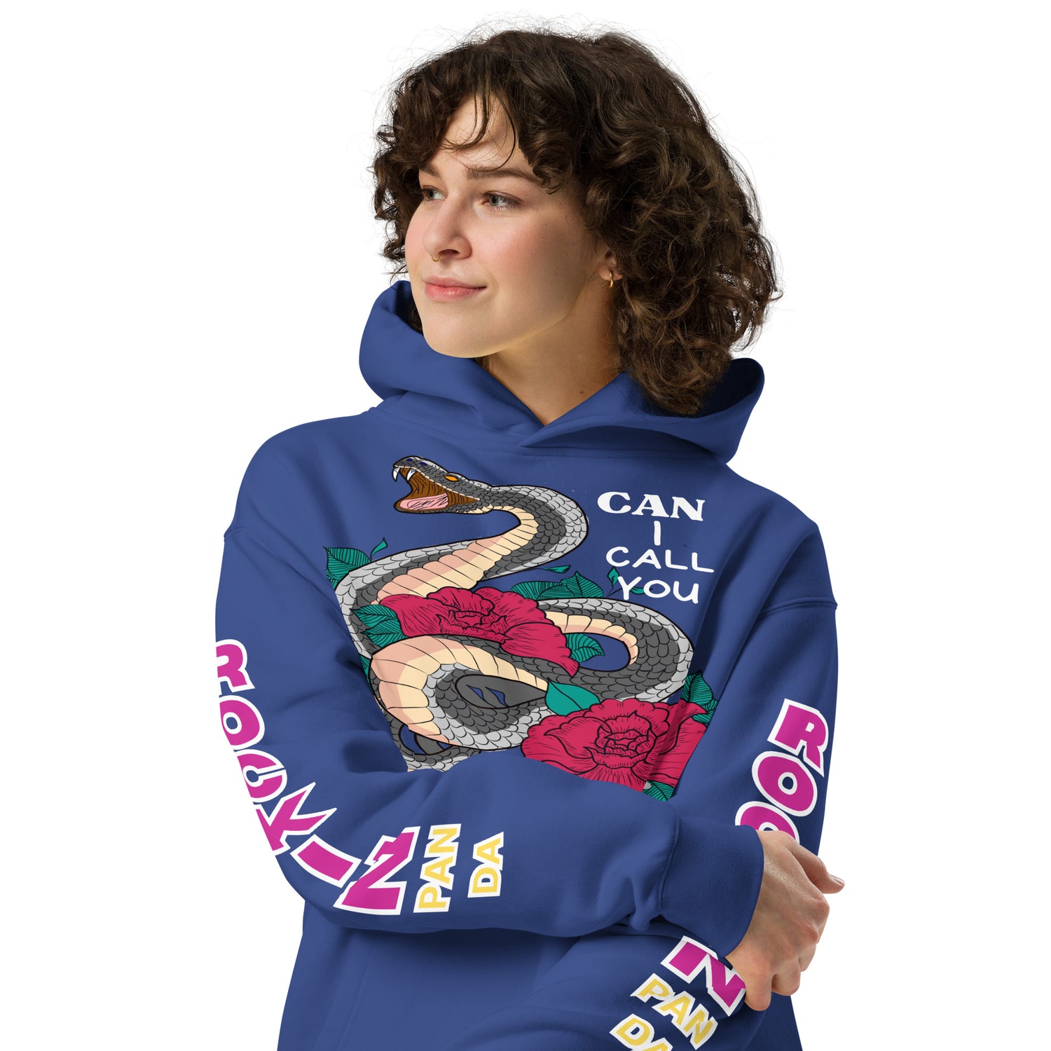 Deadly Sweet Snake Bite Floral Heavyweight Unisex Oversized Hoodie