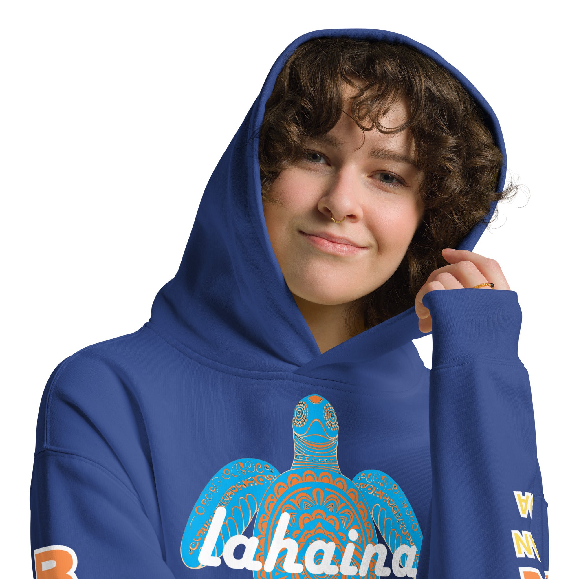 Free Lahaina Tribal Art Oversized Unisex Hoodie