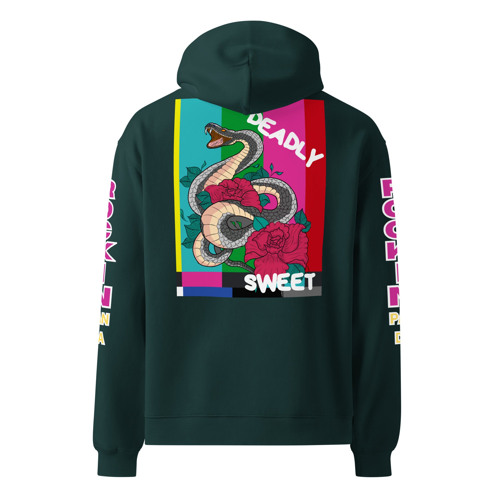 Deadly Sweet Snake Bite Floral Heavyweight Unisex Oversized Hoodie