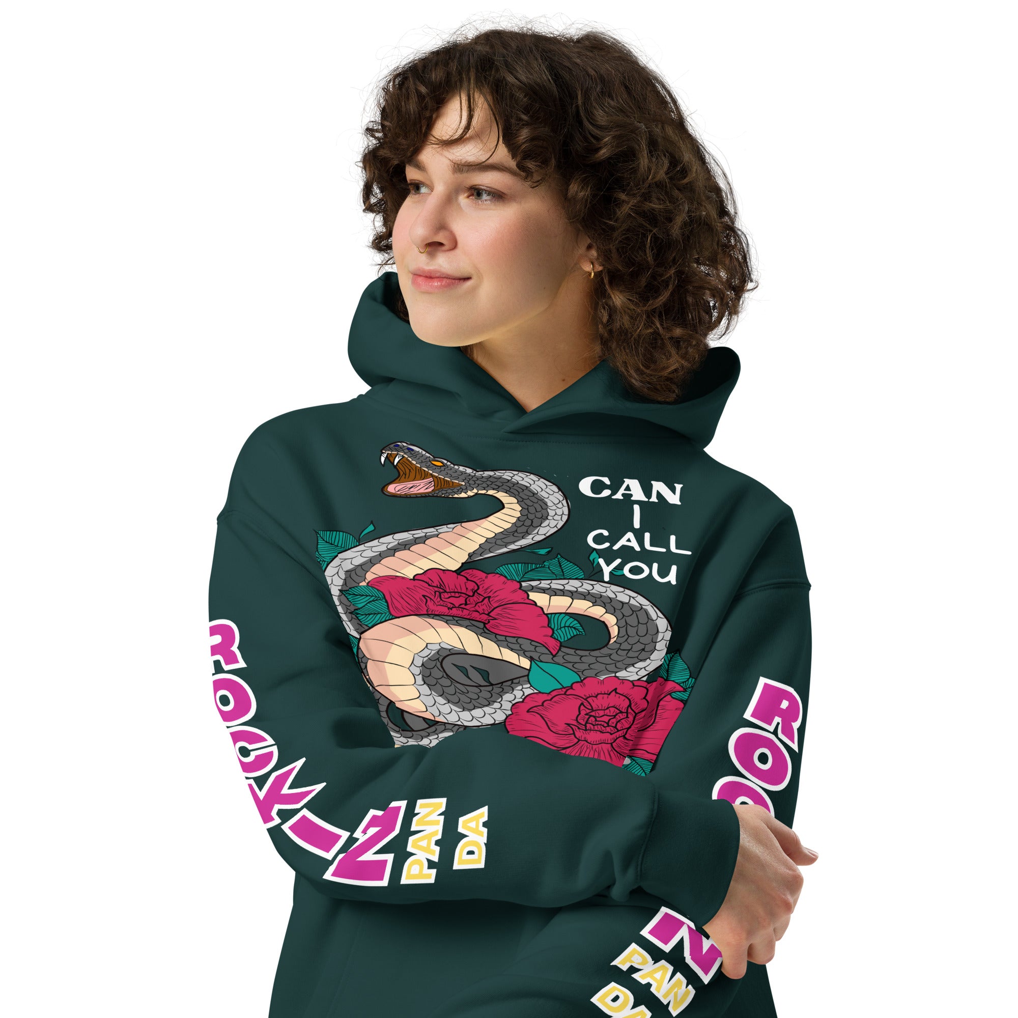 Deadly Sweet Snake Bite Floral Heavyweight Unisex Oversized Hoodie