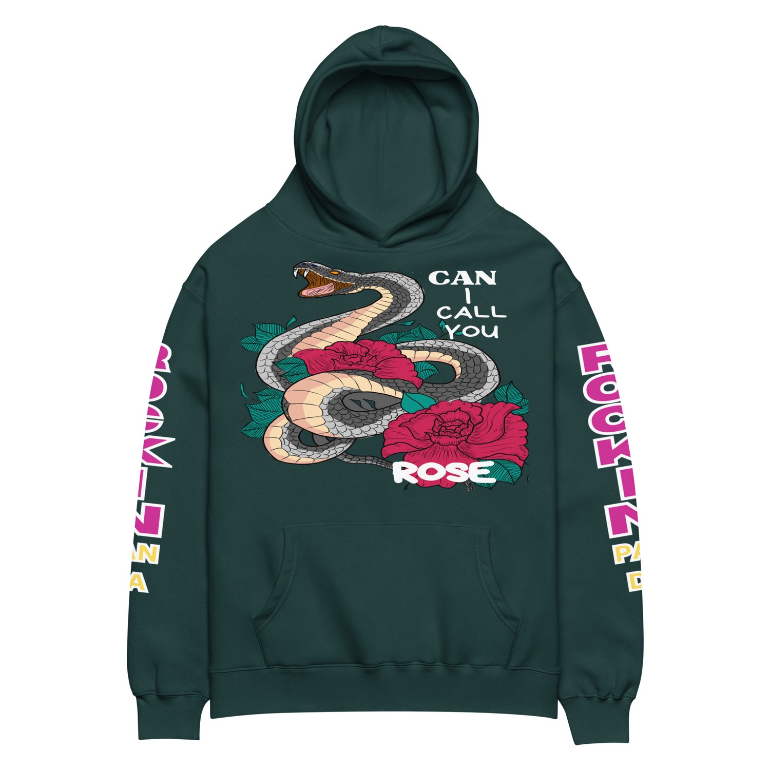 Deadly Sweet Snake Bite Floral Heavyweight Unisex Oversized Hoodie