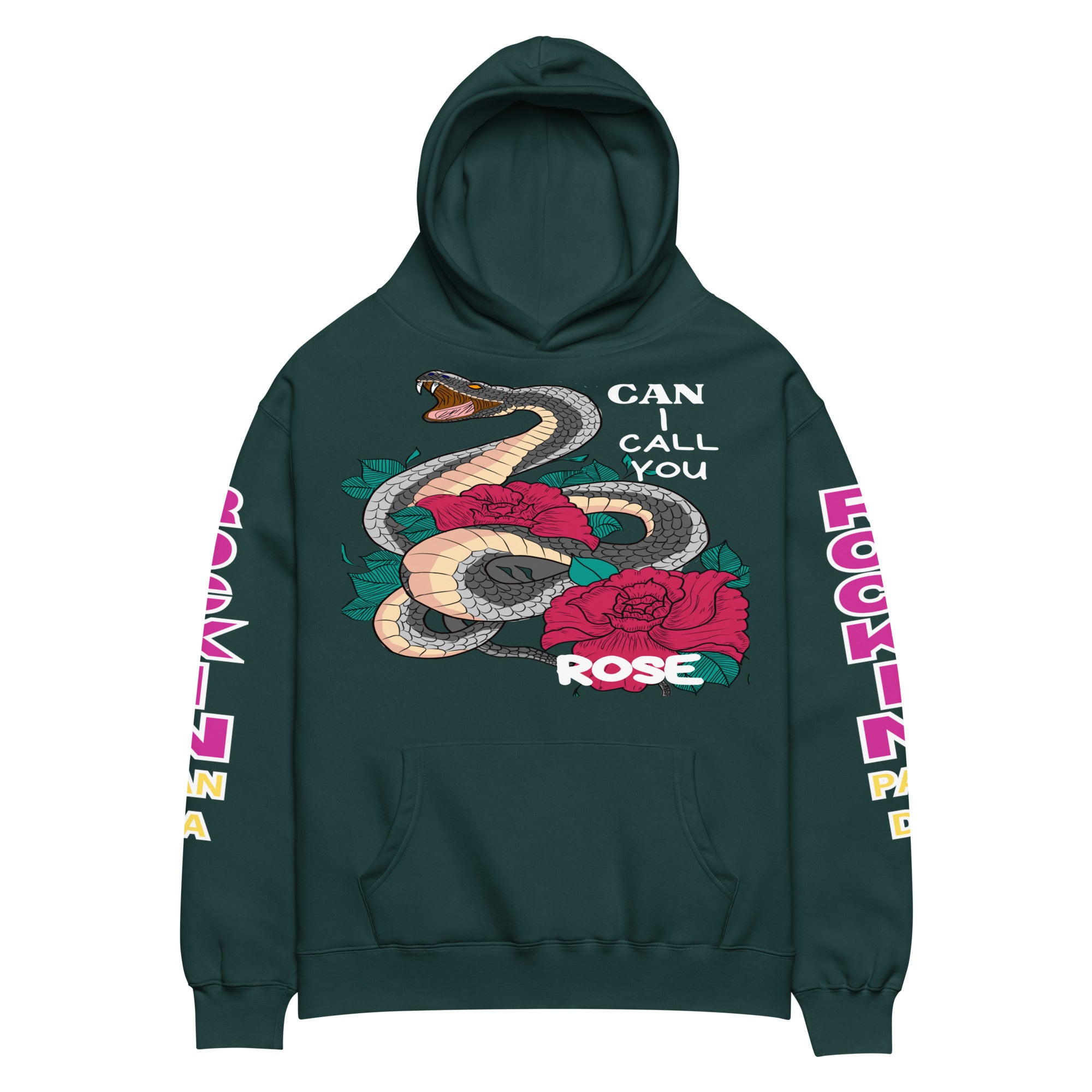 Deadly Sweet Snake Bite Floral Heavyweight Unisex Oversized Hoodie