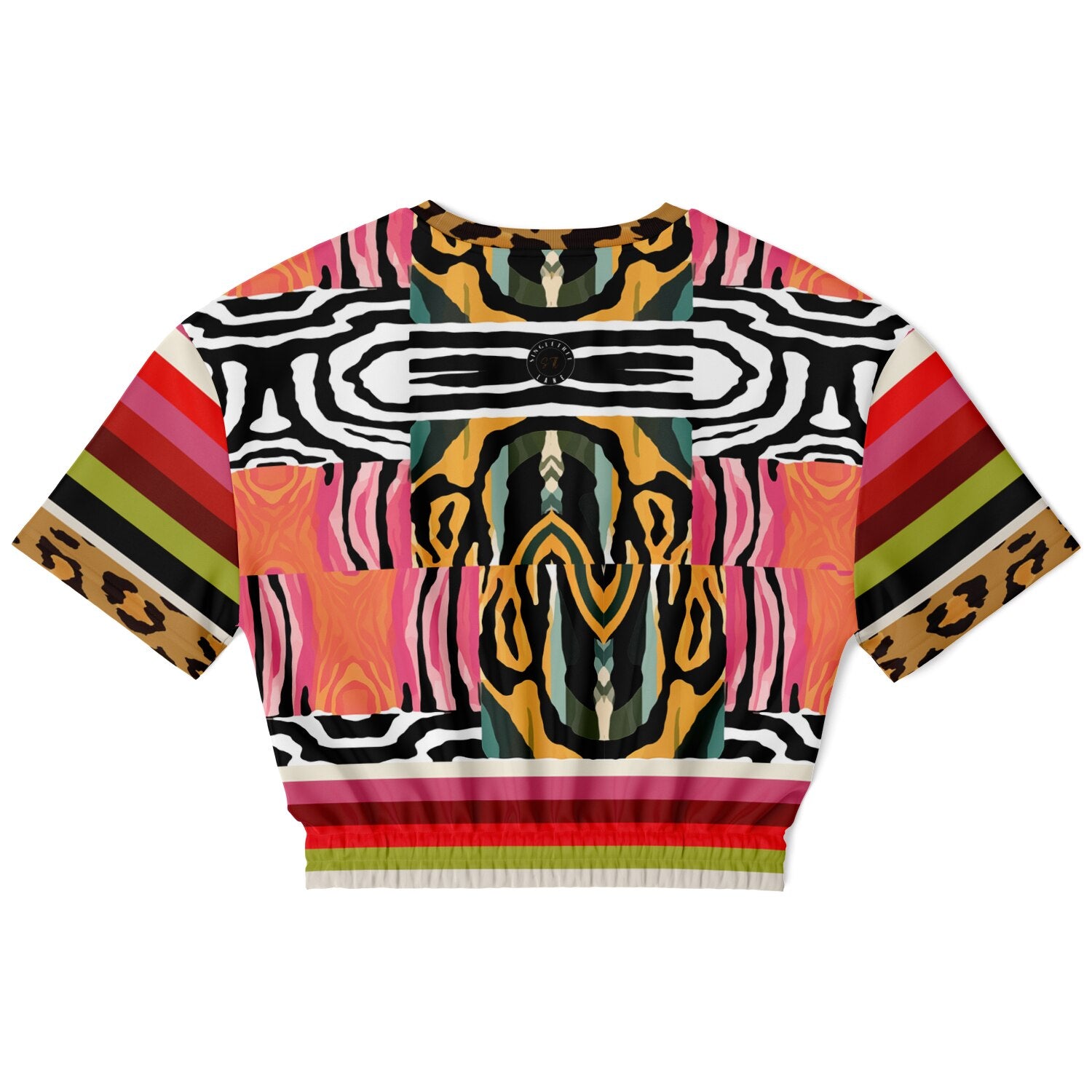 Walk on the Wild Side Abstract Zebra Print Eco-Poly Cropped Pullover