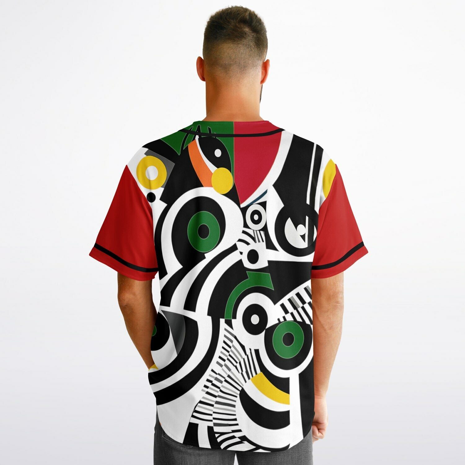 Zebra in African Abstract Short Sleeve Eco-Poly Reversible Baseball Jersey