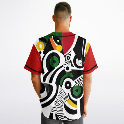 Zebra in African Abstract Short Sleeve Eco-Poly Reversible Baseball Jersey