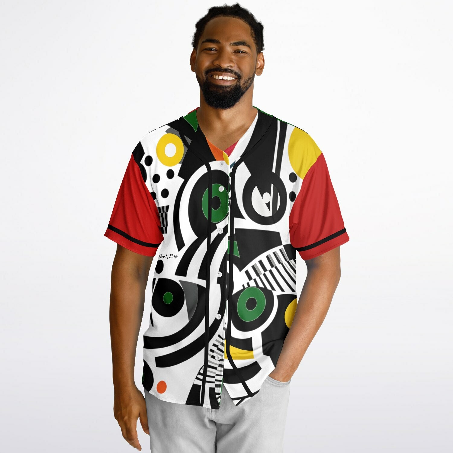 Zebra in African Abstract Short Sleeve Eco-Poly Reversible Baseball Jersey