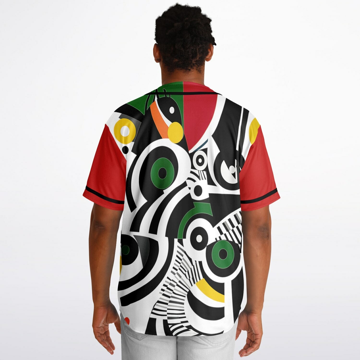 Zebra in African Abstract Short Sleeve Eco-Poly Reversible Baseball Jersey