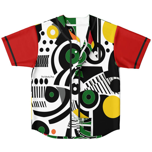 Zebra in African Abstract Short Sleeve Eco-Poly Reversible Baseball Jersey