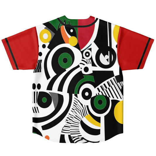 Zebra in African Abstract Short Sleeve Eco-Poly Reversible Baseball Jersey