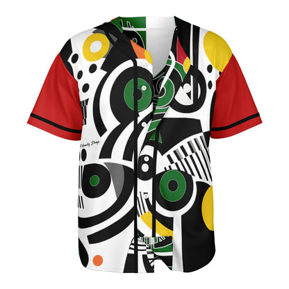 Zebra in African Abstract Short Sleeve Eco-Poly Reversible Baseball Jersey