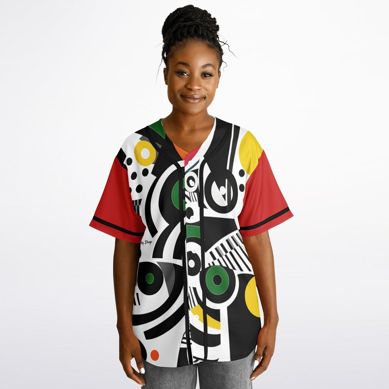 Zebra in African Abstract Short Sleeve Eco-Poly Reversible Baseball Jersey