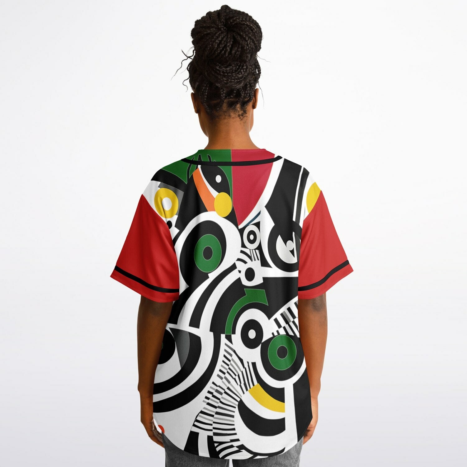 Zebra in African Abstract Short Sleeve Eco-Poly Reversible Baseball Jersey