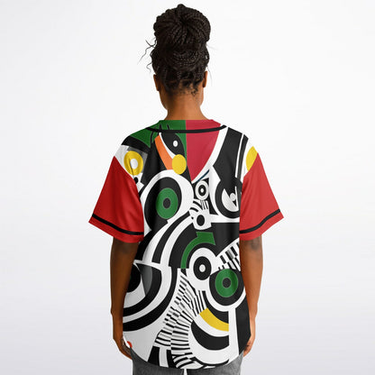 Zebra in African Abstract Short Sleeve Eco-Poly Reversible Baseball Jersey