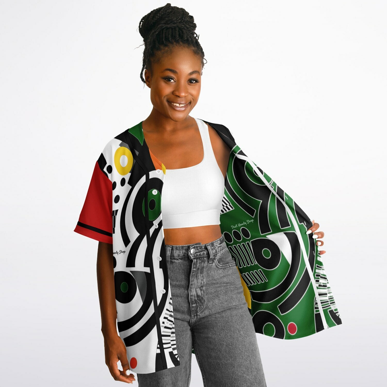 Zebra in African Abstract Short Sleeve Eco-Poly Reversible Baseball Jersey