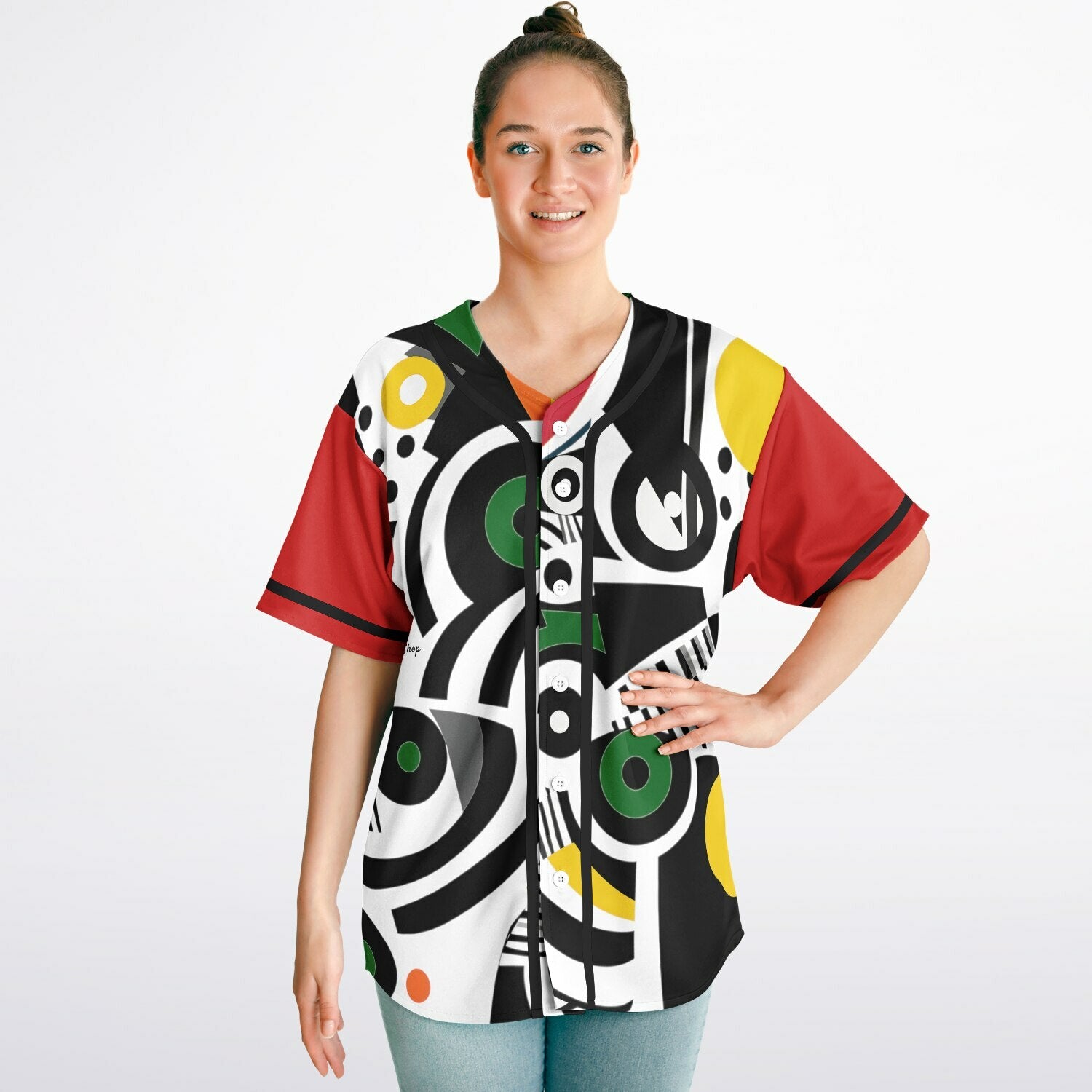 Zebra in African Abstract Short Sleeve Eco-Poly Reversible Baseball Jersey