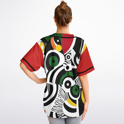 Zebra in African Abstract Short Sleeve Eco-Poly Reversible Baseball Jersey