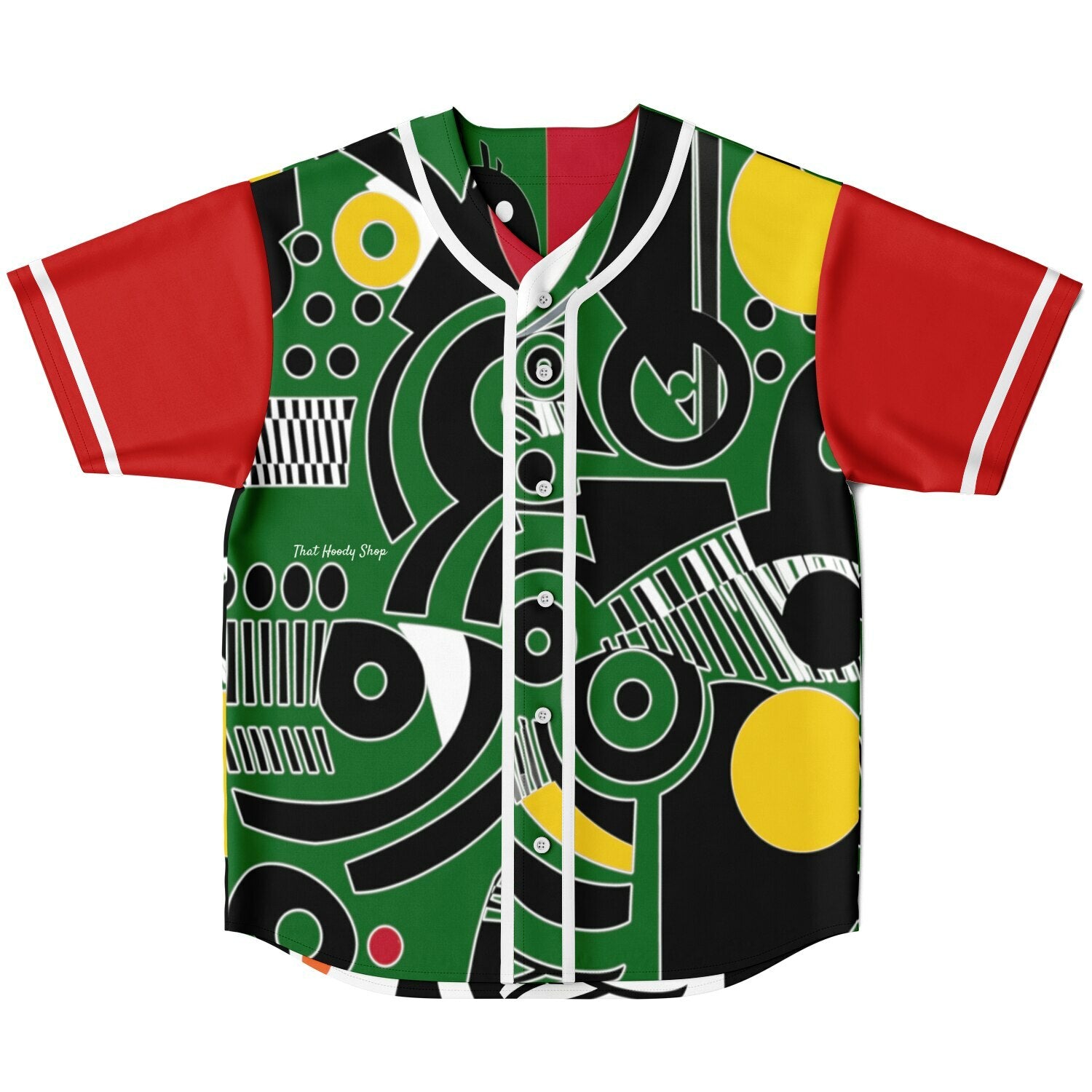 Zebra in African Abstract Short Sleeve Eco-Poly Reversible Baseball Jersey