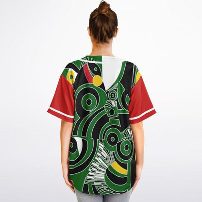 Zebra in African Abstract Short Sleeve Eco-Poly Reversible Baseball Jersey