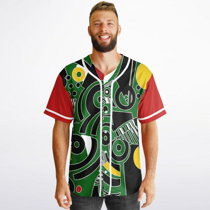 Zebra in African Abstract Short Sleeve Eco-Poly Reversible Baseball Jersey