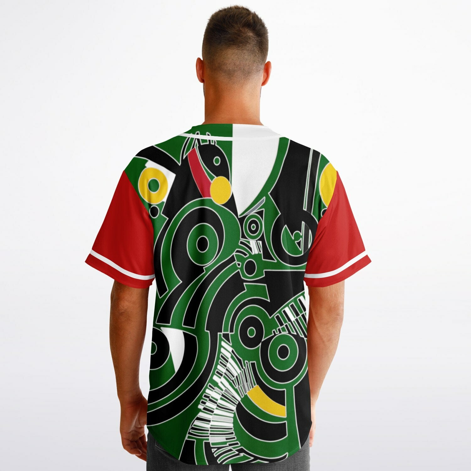 Zebra in African Abstract Short Sleeve Eco-Poly Reversible Baseball Jersey