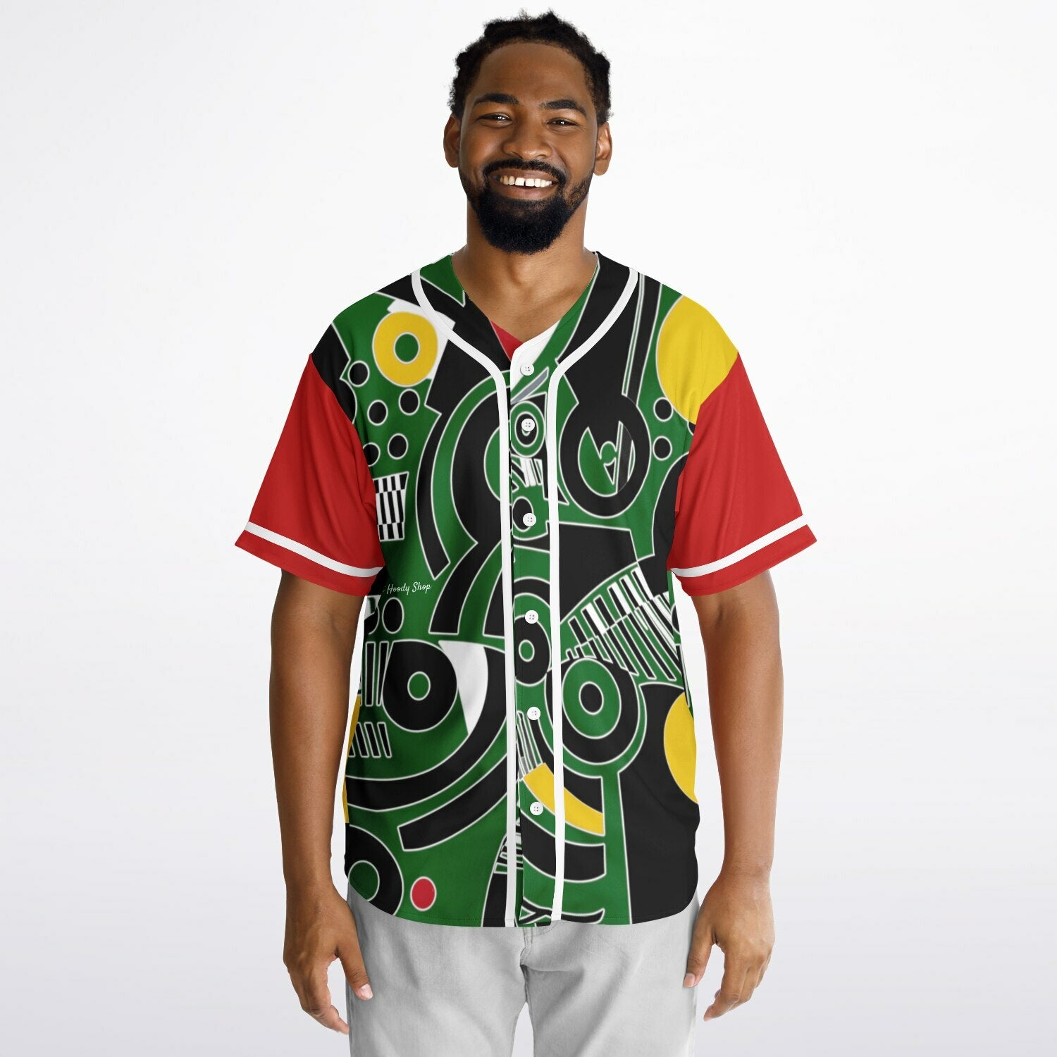 Zebra in African Abstract Short Sleeve Eco-Poly Reversible Baseball Jersey