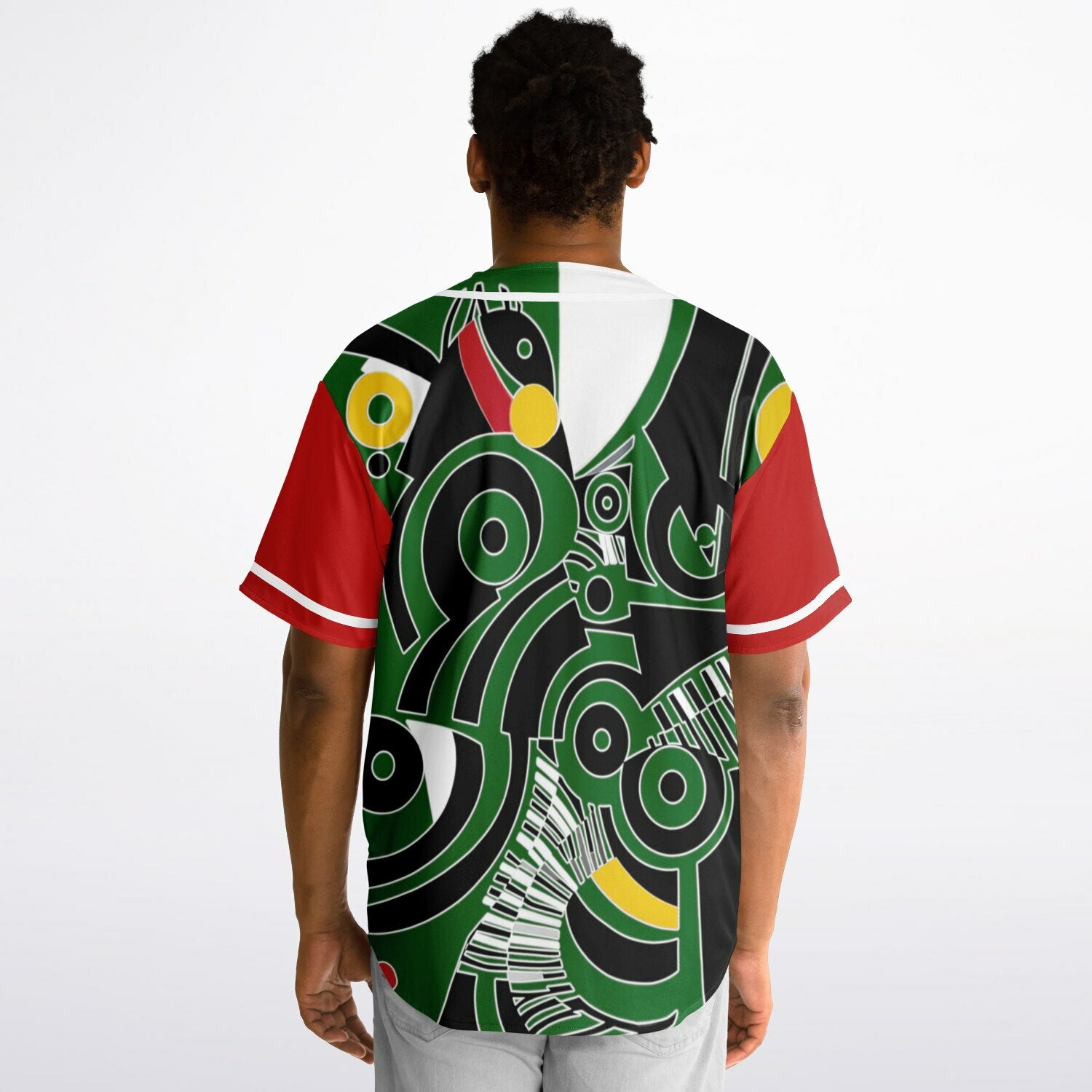 Zebra in African Abstract Short Sleeve Eco-Poly Reversible Baseball Jersey