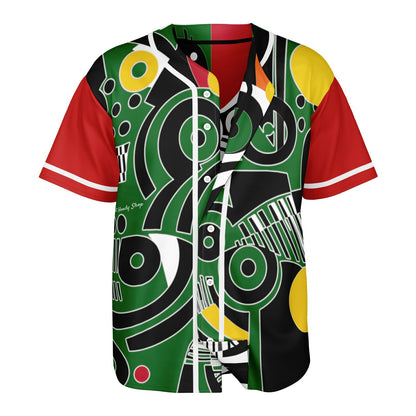 Zebra in African Abstract Short Sleeve Eco-Poly Reversible Baseball Jersey