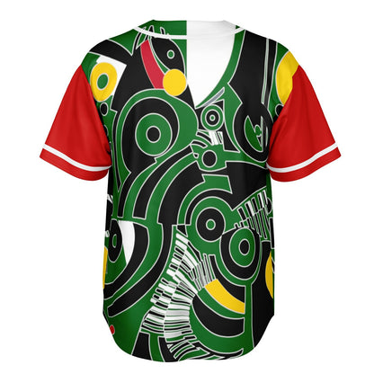 Zebra in African Abstract Short Sleeve Eco-Poly Reversible Baseball Jersey