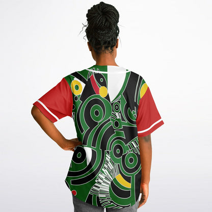 Zebra in African Abstract Short Sleeve Eco-Poly Reversible Baseball Jersey