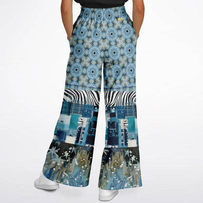 Zima in Frost Patchwork Print Eco-Poly Wide Leg Pants