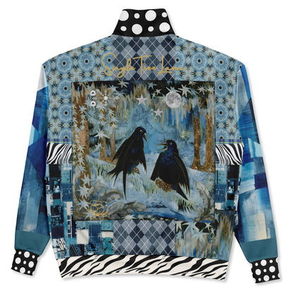 Zima in Frost Patchwork Print Heavyweight Oversized Quarter Zip Sweatshirt