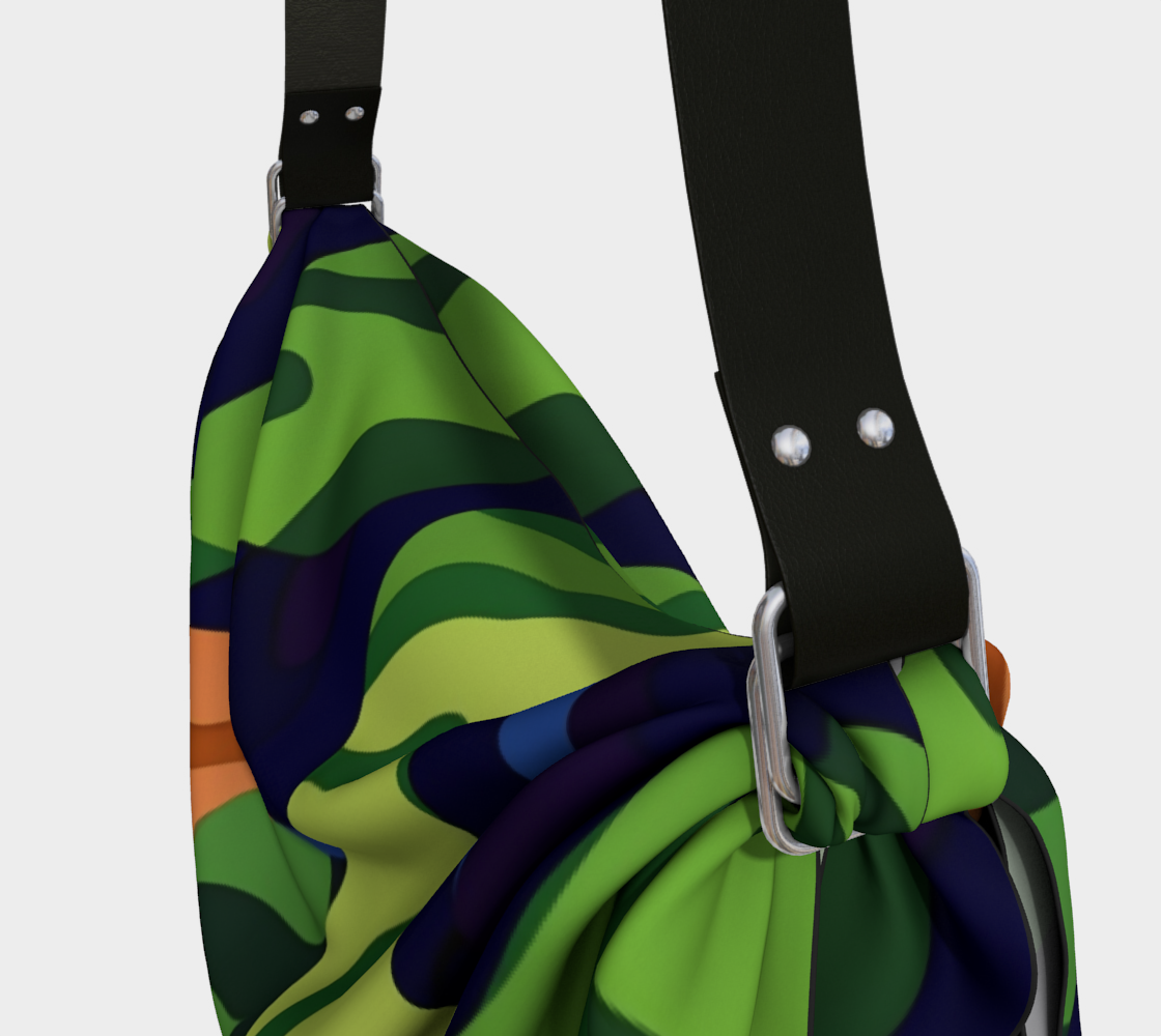 Tropical Green Abstract Camo Hobo Scarf Bag