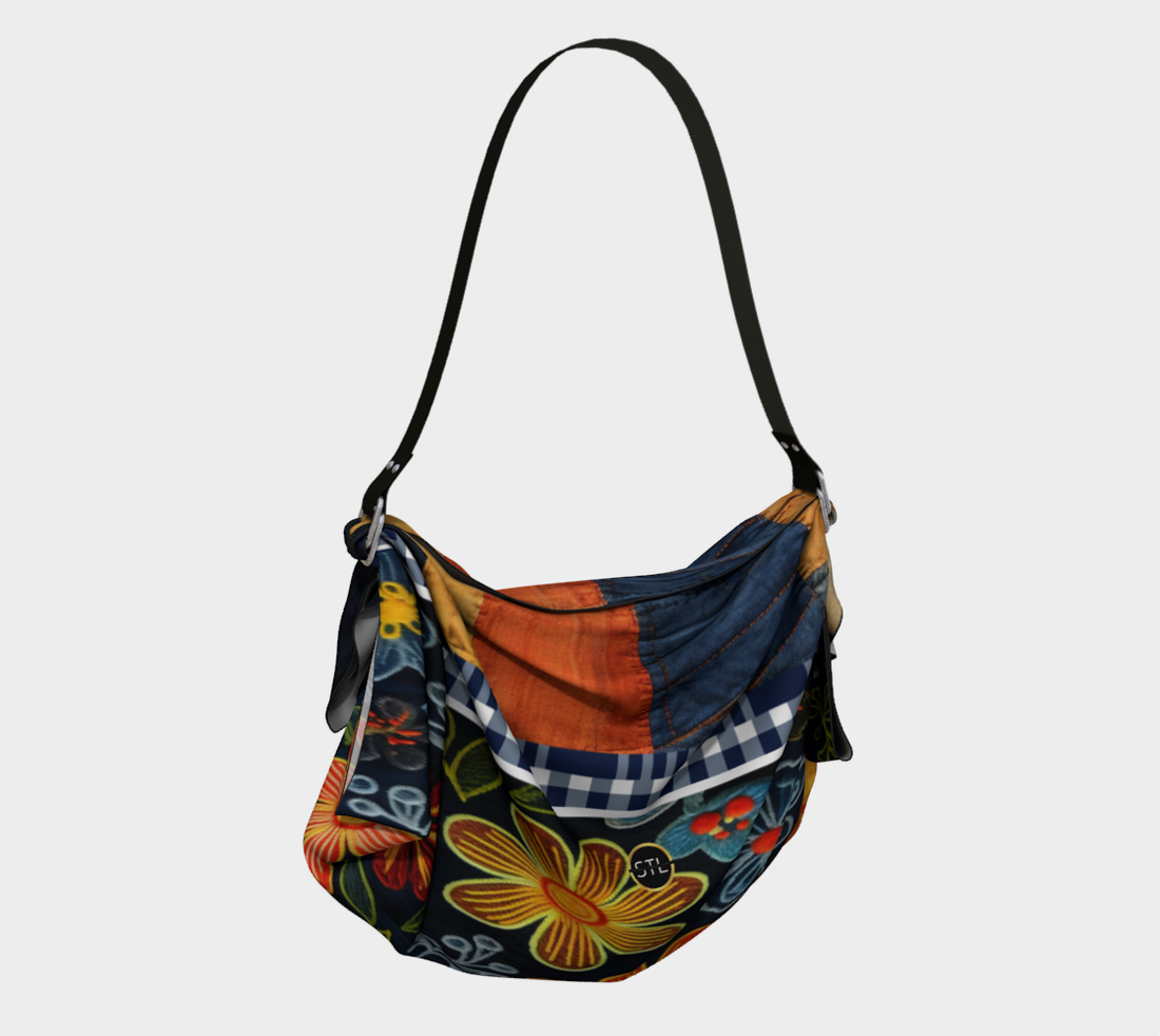 Vintage Daisy Dungarees Hobo Bufanda Bolsa