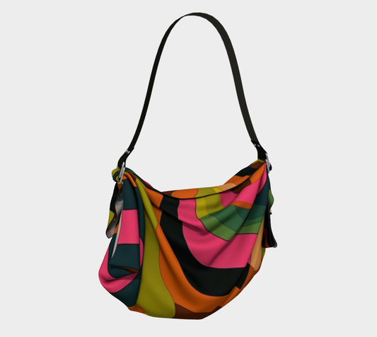 Groovy Pink Calypso Stripe Hobo Scarf Bag