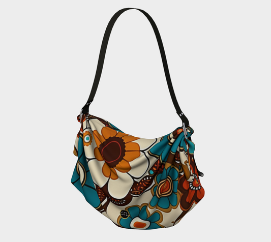 70s Vibe Hippie Floral Hobo Scarf Bag