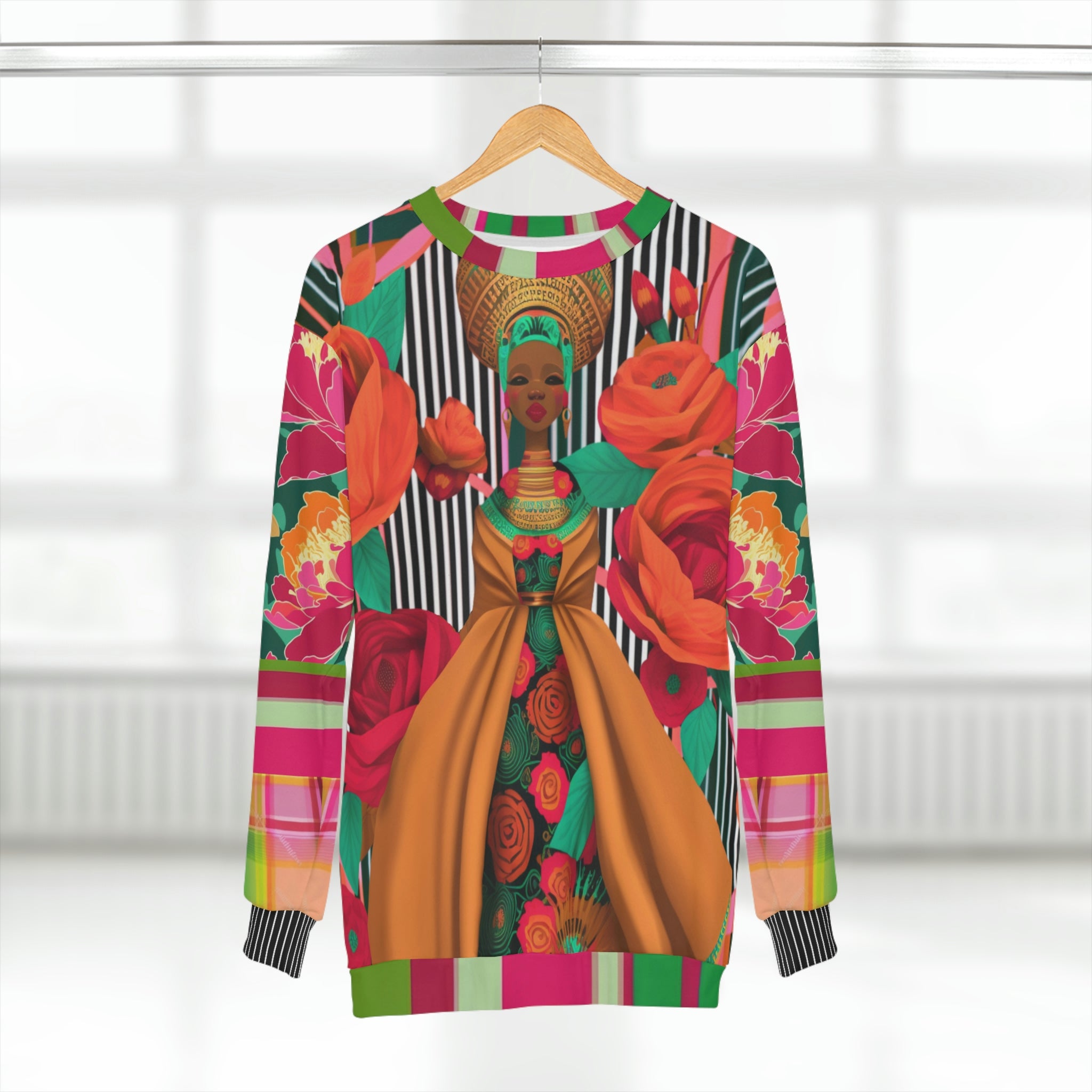 Eritrean Queen Floral Pinstripe Unisex Sweatshirt