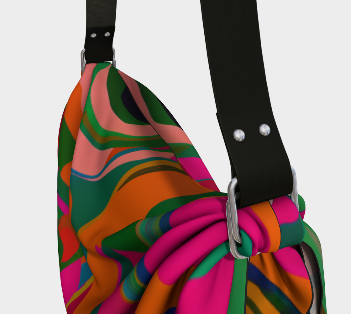 Bolso tipo bufanda Hobo Geo abstracto rosa brillante